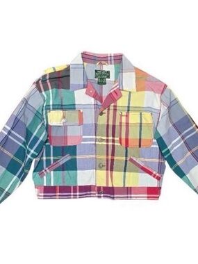 Vintage Ralph Lauren Country Plaid Button-Up jacket in Red, Yellow, Green, Blue
